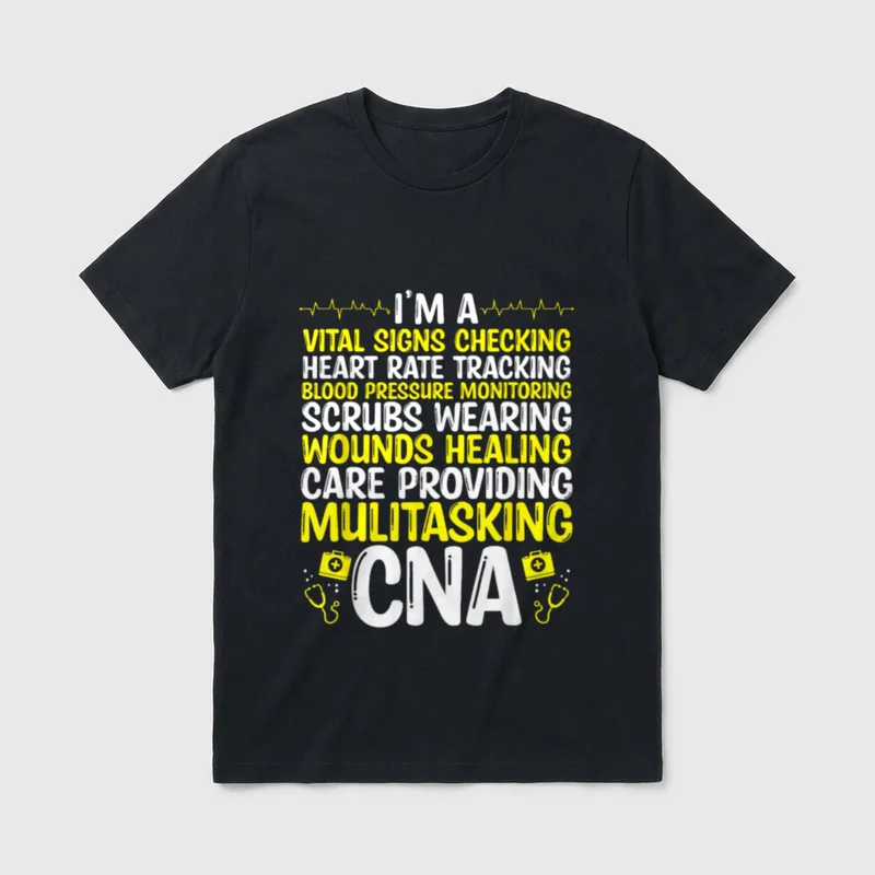Nursing Assistant Badge Reel for CNA T-Shirt – Classic T-Shirt in Black