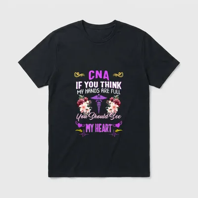 CNA Nurse Heart Nurses Week Certified T-Shirt – Classic T-Shirt in Black