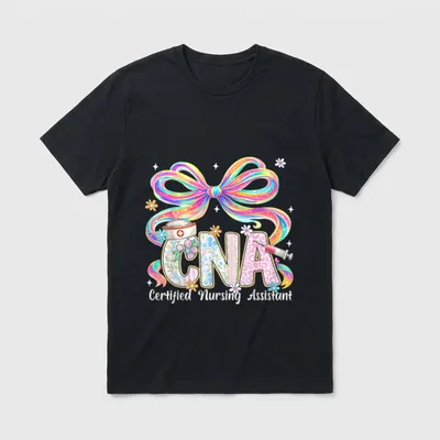Floral CNA Certified Nursing Assistant Nurse T-Shirt – Classic T-Shirt in Black