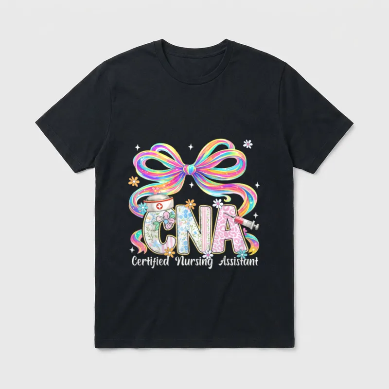 Floral CNA Certified Nursing Assistant Nurse T-Shirt – Classic T-Shirt in Black