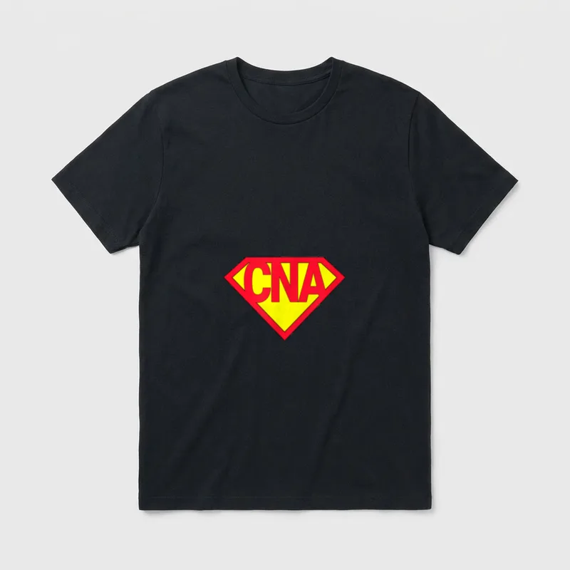 Super CNA Certified Nurse Assistant Superhero T-Shirt – Classic T-Shirt in Black