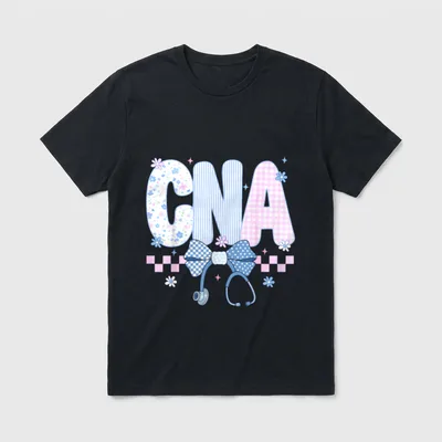 Floral CNA Certified Nursing Assistant Lightweight T-Shirt – Classic T-Shirt in Black