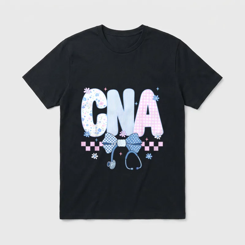 Floral CNA Certified Nursing Assistant Lightweight T-Shirt – Classic T-Shirt in Black