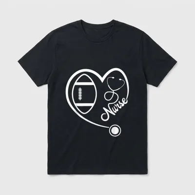 Nurse Football Fan for RN CNA T-Shirt – Classic T-Shirt in Black