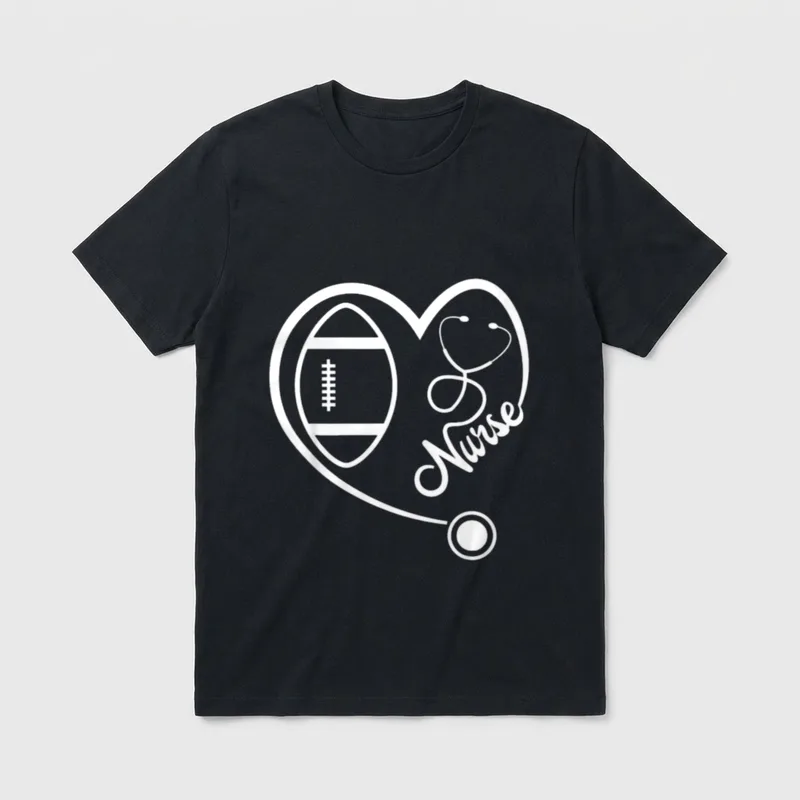 Nurse Football Fan for RN CNA T-Shirt – Classic T-Shirt in Black