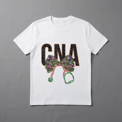 Girly CNA Nurse Coquette Bow Stethoscope T-Shirt – Classic T-Shirt in Black