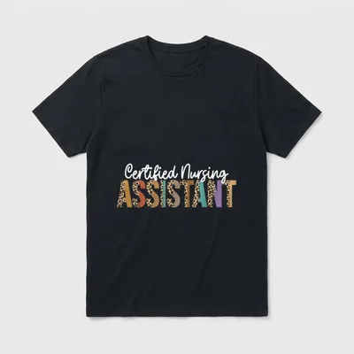 Leopard CNA Certified Nursing Assistant Healthcare T-Shirt – Classic T-Shirt in Black
