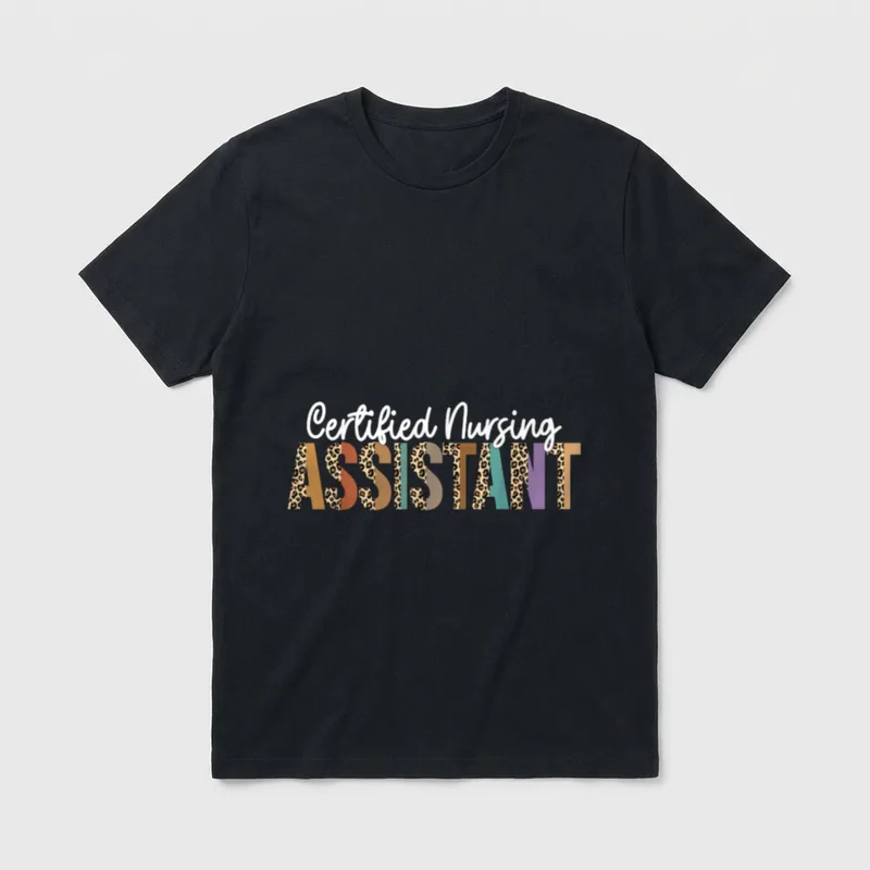 Leopard CNA Certified Nursing Assistant Healthcare T-Shirt – Classic T-Shirt in Black