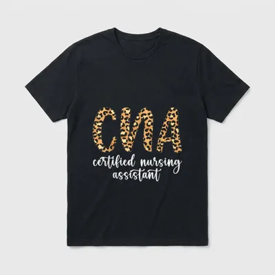 Leopard CNA Certified Nursing Assistant T-Shirt – Classic T-Shirt in Black