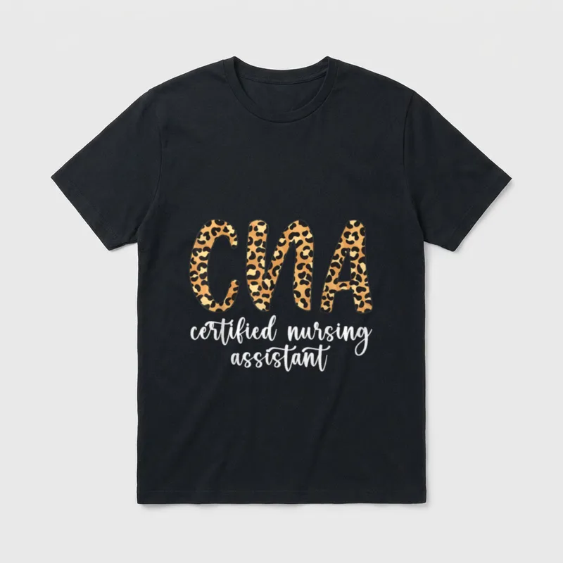 Leopard CNA Certified Nursing Assistant T-Shirt – Classic T-Shirt in Black