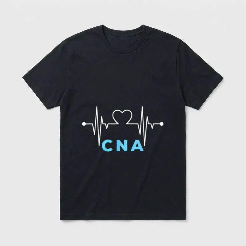 Doctor's Nurse Heartbeat CNA Heart Rhythm T-Shirt – Classic T-Shirt in Black