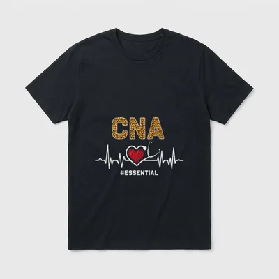 CNA Essential Stethoscope Heartbeat Hospital Nurse T-Shirt – Classic T-Shirt in Black