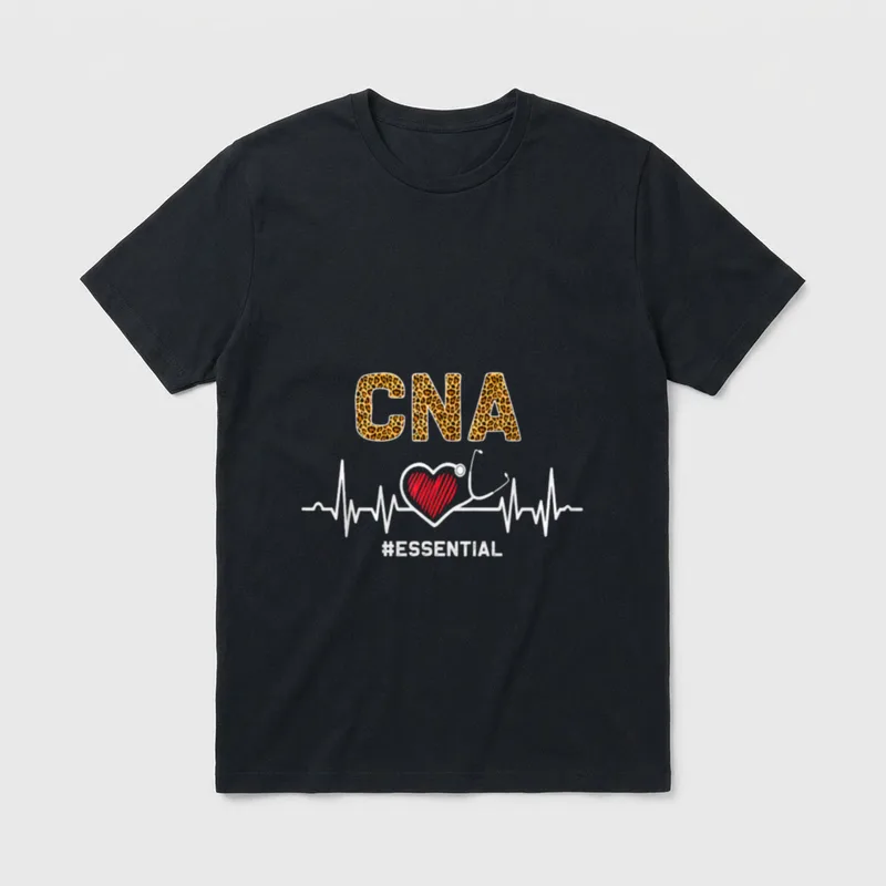 CNA Essential Stethoscope Heartbeat Hospital Nurse T-Shirt – Classic T-Shirt in Black