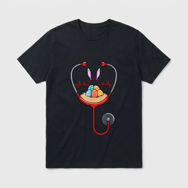 Easter Nurse Doctor Stethoscope Nurses RN T-Shirt – Classic T-Shirt in Black