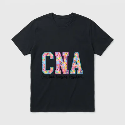 Certified Nursing Assistant CNA Retro Daisy T-Shirt – Classic T-Shirt in Black