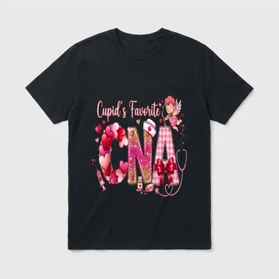 Certified Nursing Assistant Cupid's Favorite CNA T-Shirt – Cupid's Favorite CNA – Classic T-Shirt in Black