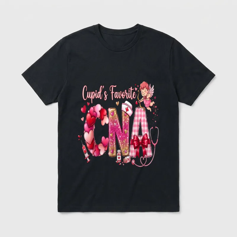 Certified Nursing Assistant Cupid's Favorite CNA T-Shirt – Cupid's Favorite CNA – Classic T-Shirt in Black