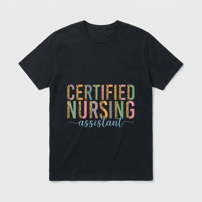 CNA Nurse Certified Nursing Assistant Leopard T-Shirt – Classic T-Shirt in Black