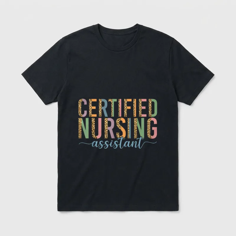 CNA Nurse Certified Nursing Assistant Leopard T-Shirt – Classic T-Shirt in Black