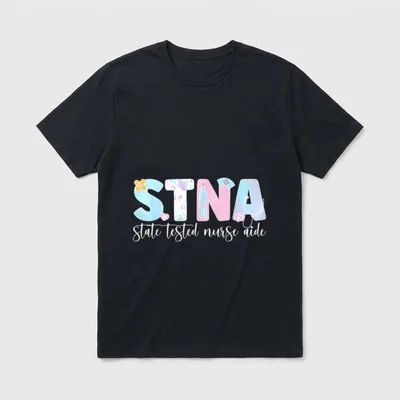 STNA Nurse Aide State Tested Nursing T-Shirt – STNA state tested nurse aide with medical graphics – Classic T-Shirt in Black