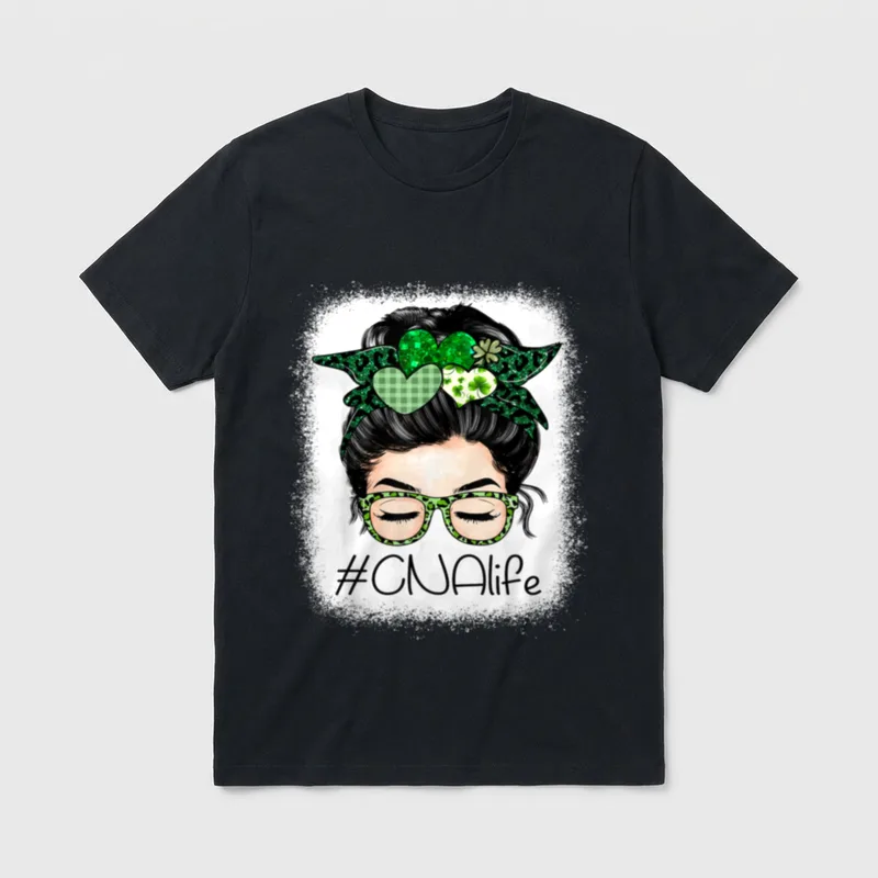 CNA Certified Nursing Assistant Messy St T-Shirt – Classic T-Shirt in Black