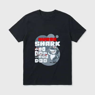 Shark Nurse RN LPN CNA Practitioners T-Shirt – NURSE SHARK DOO DOO DOO DOO DOO – Classic T-Shirt in Black