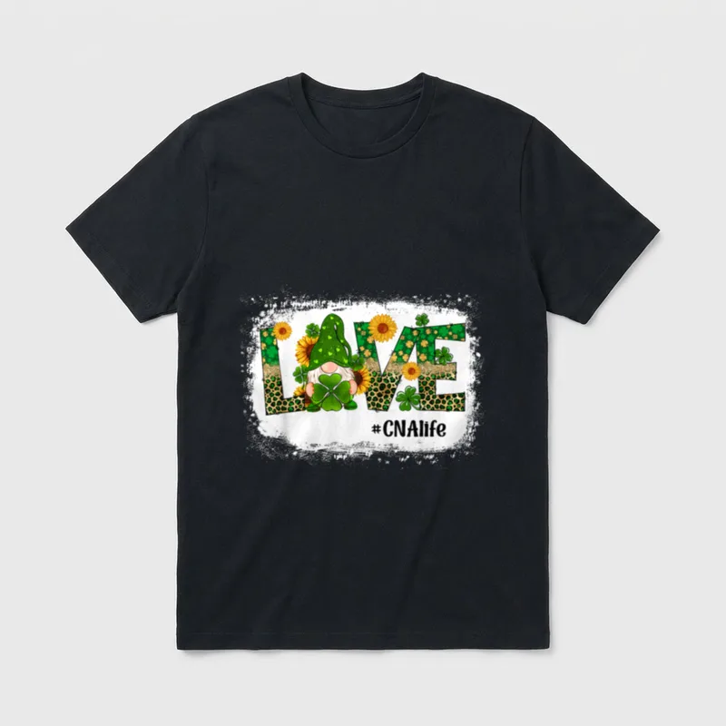 Love CNA Nurse Life Gnome Sunflower T-Shirt – Classic T-Shirt in Black