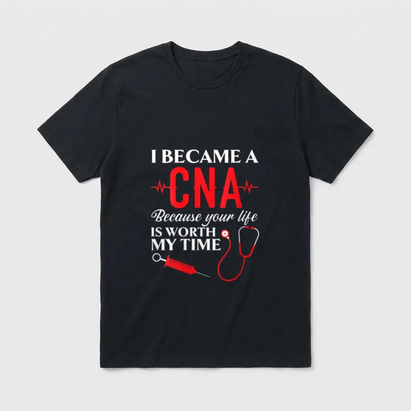 Certified Nursing Assistant Medical Worker Provides T-Shirt – Classic T-Shirt in Black