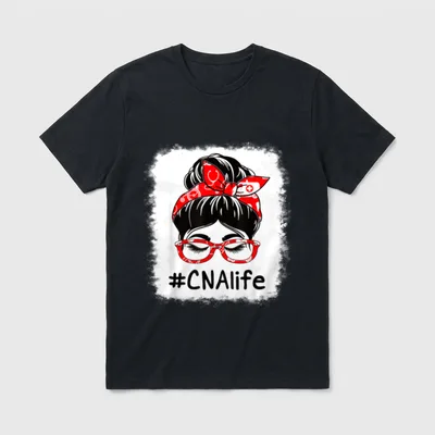 CNA Certified Nursing Assistant Messy Work T-Shirt – Classic T-Shirt in Black