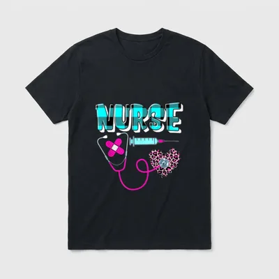 Plaid Nurse RN LPN CNA Healthcare T-Shirt – Classic T-Shirt in Black