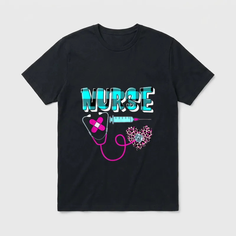 Plaid Nurse RN LPN CNA Healthcare T-Shirt – Classic T-Shirt in Black