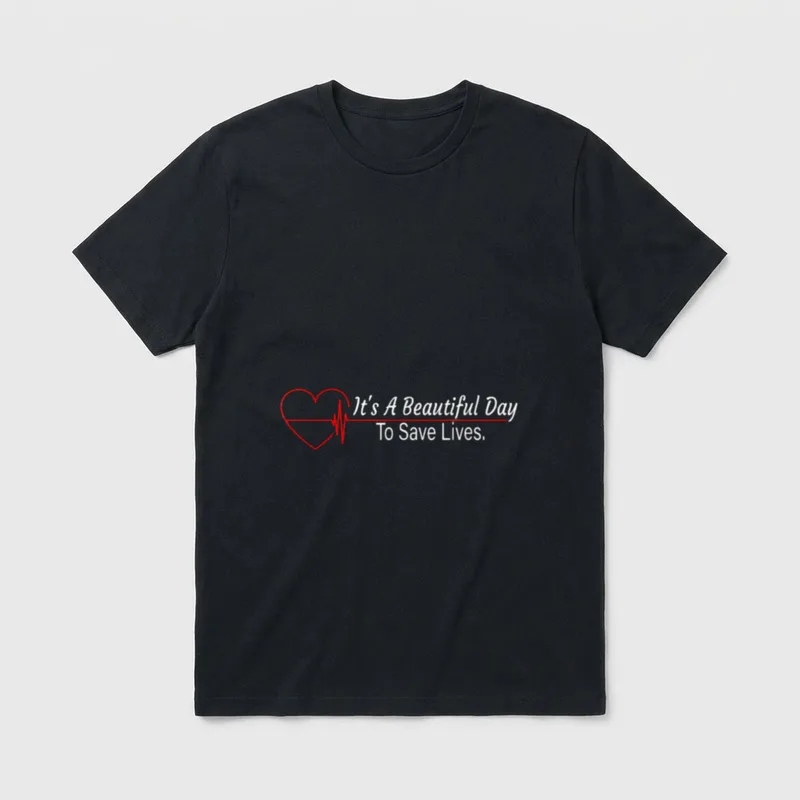 Beautiful Day to Save Lives Nurse T-Shirt – Classic T-Shirt in Black