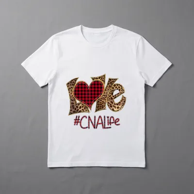 Love CNA Life Leopard Plaid Nursing T-Shirt – Classic T-Shirt in Black
