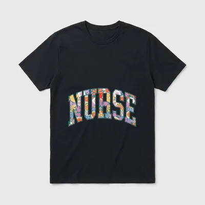 Nurse Stethoscope Floral RN LPN NP T-Shirt – Classic T-Shirt in Black