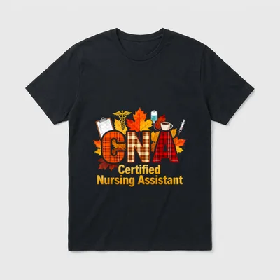 CNA Certified Nursing Assistant Fall Thanksgiving T-Shirt – Classic T-Shirt in Black