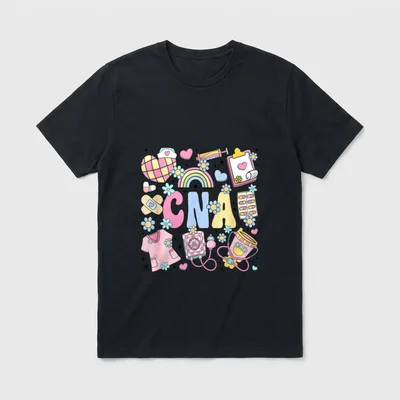 CNA Nurse Stuff Retro Certified Nursing T-Shirt – Classic T-Shirt in Black