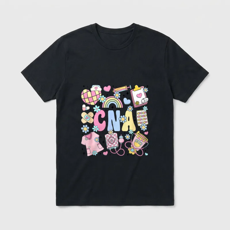CNA Nurse Stuff Retro Certified Nursing T-Shirt – Classic T-Shirt in Black