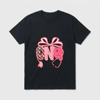 CNA Nurse Valentine's Day Heart Stethoscope T-Shirt – Classic T-Shirt in Black