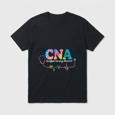 Certified Nursing Assistant Nurse CNA RN T-Shirt – “CNA” and “Certified Nursing Asistnt” – Classic T-Shirt in Black