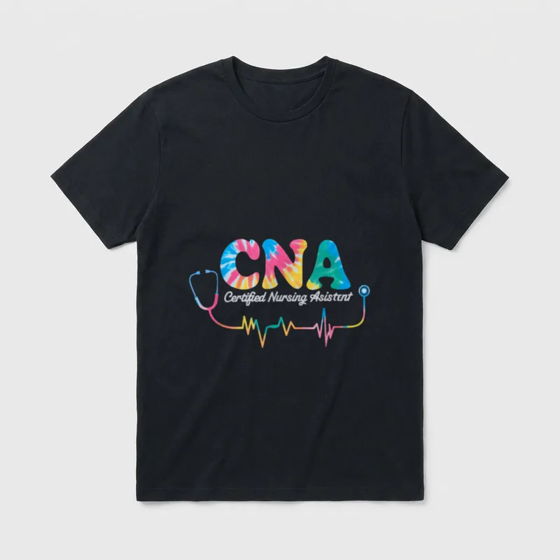 Certified Nursing Assistant Nurse CNA RN T-Shirt – “CNA” and “Certified Nursing Asistnt” – Classic T-Shirt in Black
