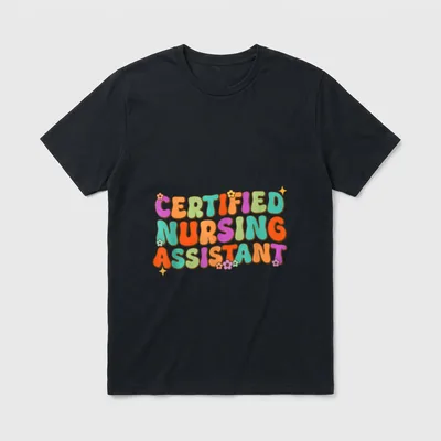 CNA Certified Nursing Assistant Groovy Retro T-Shirt – Classic T-Shirt in Black