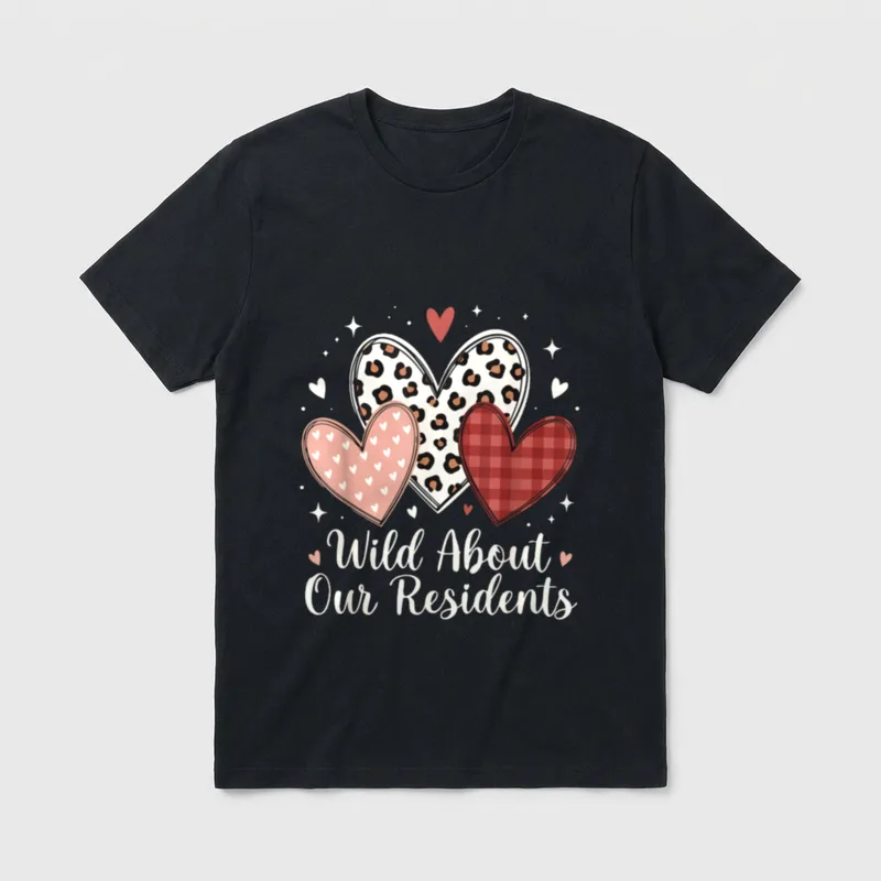 Wild About Our Residents Valentines CNA T-Shirt – Classic T-Shirt in Black