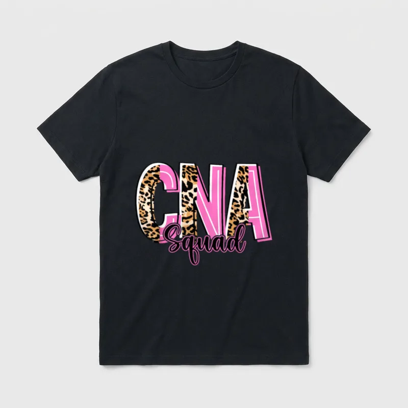 Leopard Pink CNA Squad Certified Nursing T-Shirt – Classic T-Shirt in Black
