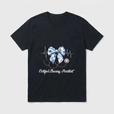 Certified Nursing Assistant CNA Blue Toile T-Shirt – Classic T-Shirt in Black