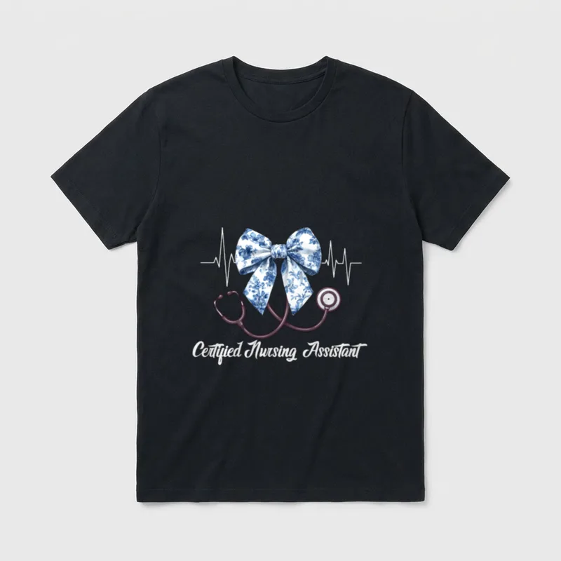 Certified Nursing Assistant CNA Blue Toile T-Shirt – Classic T-Shirt in Black