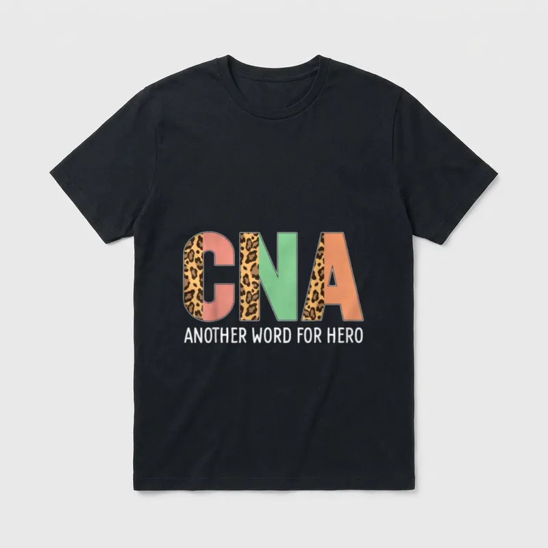 Hero CNA Leopard Certified Nursing Assistant T-Shirt – Classic T-Shirt in Black