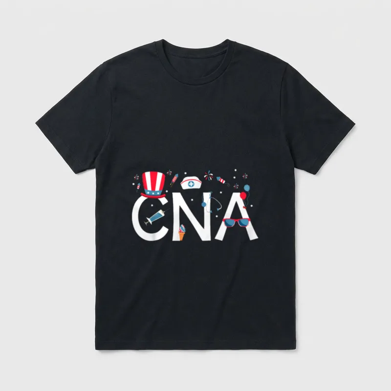 American CNA 4th of July Nursing T-Shirt – Classic T-Shirt in Black