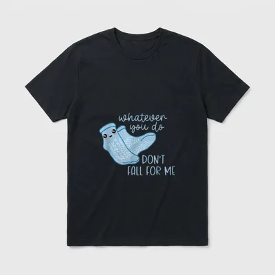 Whatever You Do Don T-Shirt – Two blue hospital socks with grip treads and lettering – Classic T-Shirt in Black