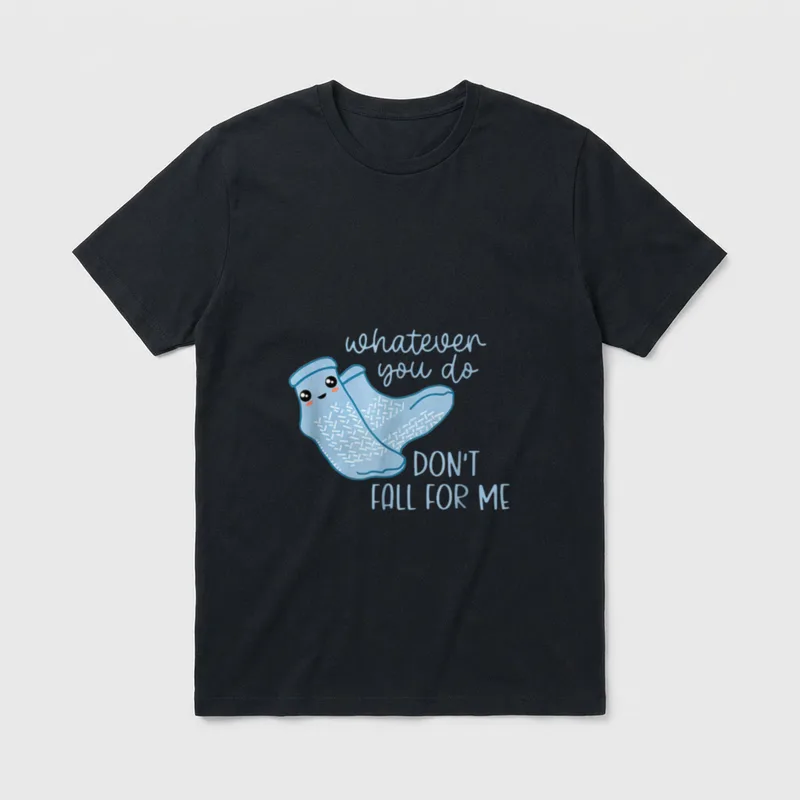 Whatever You Do Don T-Shirt – Two blue hospital socks with grip treads and lettering – Classic T-Shirt in Black