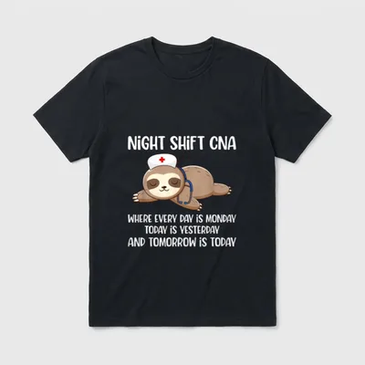 Funny Night CNA Certified Nursing Assistant T-Shirt – Classic T-Shirt in Black